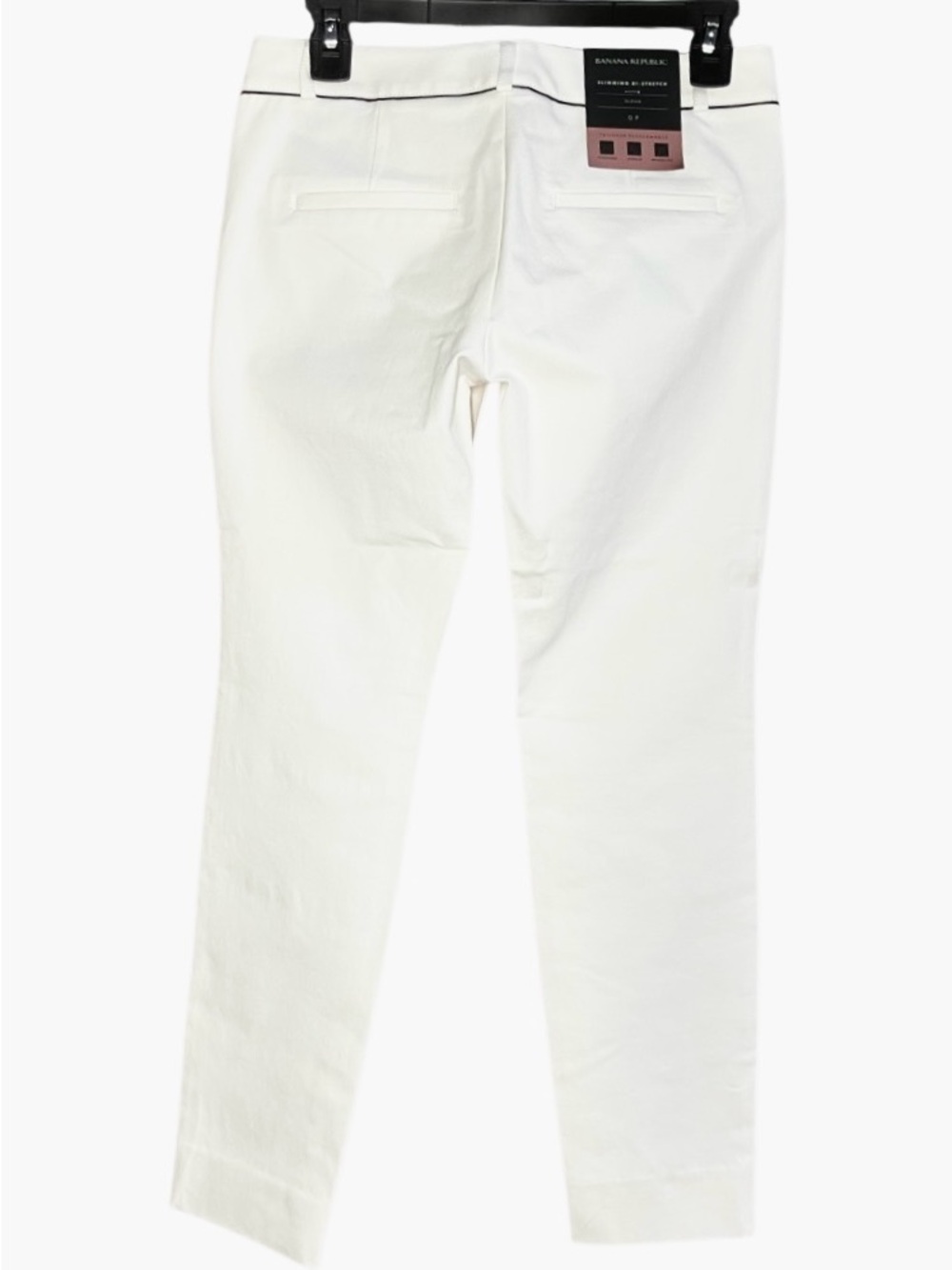 Banana Republic Sloan Pants in White/Black Womens 0P - Picture 5 of 9
